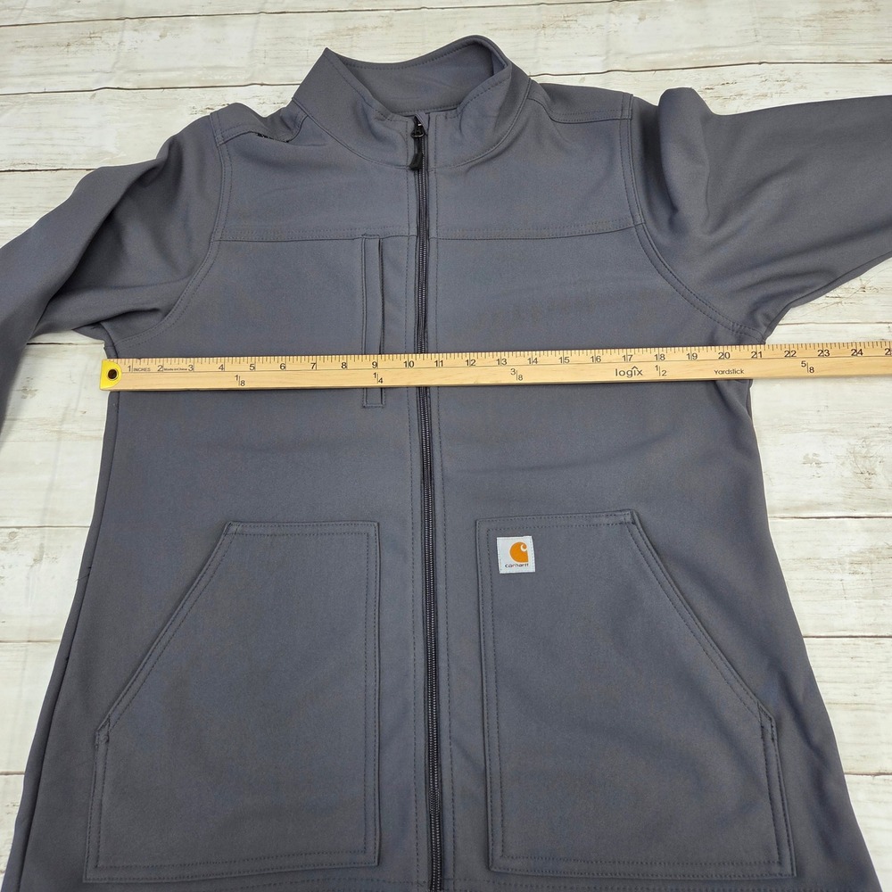 Carhartt Jacket Mens L Gray Modern Fit Full Zip Fleece Scrub Jacket - Picture 4 of 11